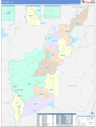Yuba County, CA Digital Map Color Cast Style