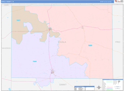 Zavala County, TX Digital Map Color Cast Style