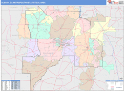 Albany Metro Area Digital Map Color Cast Style