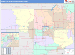 Amarillo Metro Area Digital Map Color Cast Style