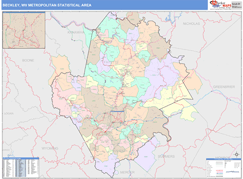 Beckley Metro Area Digital Map Color Cast Style