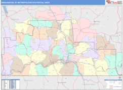 Binghamton Metro Area Digital Map Color Cast Style