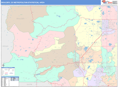 Boulder Metro Area Digital Map Color Cast Style