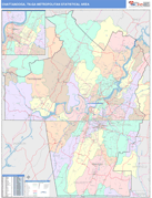 Chattanooga Metro Area Digital Map Color Cast Style
