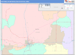 Cheyenne Metro Area Digital Map Color Cast Style