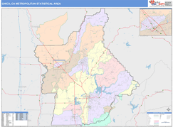 Chico Metro Area Digital Map Color Cast Style