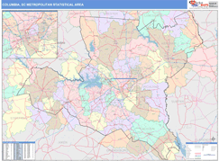 Columbia Metro Area Digital Map Color Cast Style