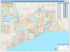 Danbury Metro Area Digital Map Color Cast Style