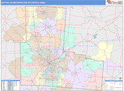 Dayton Metro Area Digital Map Color Cast Style