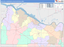 Decatur Metro Area Digital Map Color Cast Style