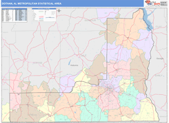 Dothan Metro Area Digital Map Color Cast Style