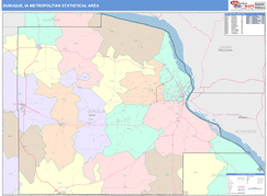 Dubuque Metro Area Digital Map Color Cast Style