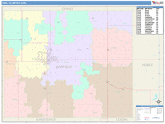 Enid Metro Area Digital Map Color Cast Style