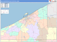 Erie Metro Area Digital Map Color Cast Style