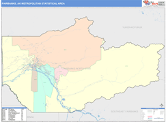 Fairbanks Metro Area Digital Map Color Cast Style