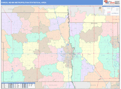 Fargo Metro Area Digital Map Color Cast Style