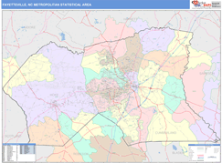 Fayetteville Metro Area Digital Map Color Cast Style