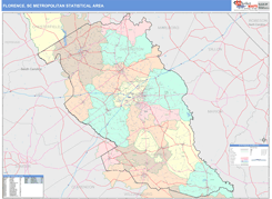 Florence Metro Area Digital Map Color Cast Style