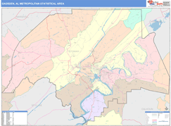 Gadsden Metro Area Digital Map Color Cast Style