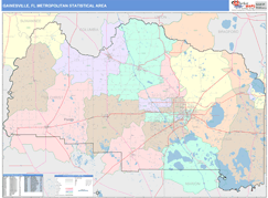 Gainesville Metro Area Digital Map Color Cast Style