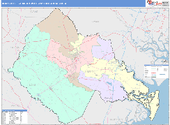 Hinesville Metro Area Digital Map Color Cast Style