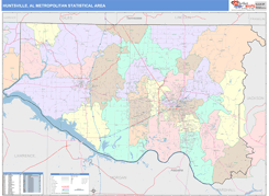 Huntsville Metro Area Digital Map Color Cast Style