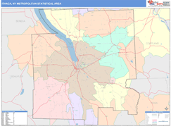 Ithaca Metro Area Digital Map Color Cast Style