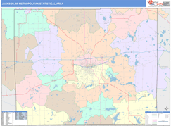 Jackson Metro Area Digital Map Color Cast Style