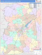 Jackson Metro Area Digital Map Color Cast Style