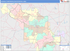 Jackson Metro Area Digital Map Color Cast Style