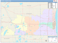 Kenosha Metro Area Digital Map Color Cast Style