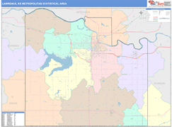 Lawrence Metro Area Digital Map Color Cast Style