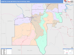 Lewiston Metro Area Digital Map Color Cast Style