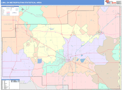 Lima Metro Area Digital Map Color Cast Style