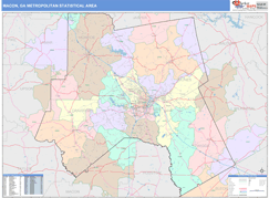 Macon Metro Area Digital Map Color Cast Style