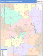 Mansfield Metro Area Digital Map Color Cast Style