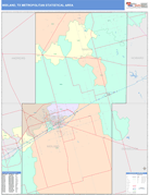 Midland Metro Area Digital Map Color Cast Style