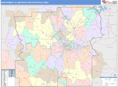 Montgomery Metro Area Digital Map Color Cast Style