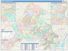 Newark Metro Area Digital Map Color Cast Style