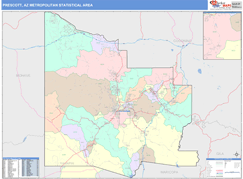 Prescott Metro Area Digital Map Color Cast Style