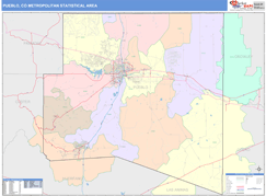 Pueblo Metro Area Digital Map Color Cast Style