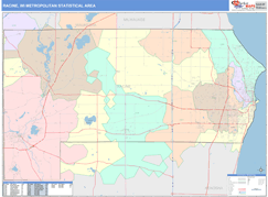 Racine Metro Area Digital Map Color Cast Style