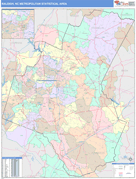Raleigh Metro Area Digital Map Color Cast Style