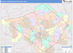 Reading Metro Area Digital Map Color Cast Style