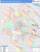 Richmond Metro Area Digital Map Color Cast Style