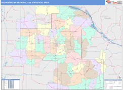 Rochester Metro Area Digital Map Color Cast Style