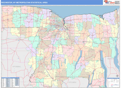 Rochester Metro Area Digital Map Color Cast Style