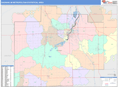 Saginaw Metro Area Digital Map Color Cast Style