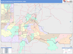 Salem Metro Area Digital Map Color Cast Style