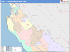 Salinas Metro Area Digital Map Color Cast Style